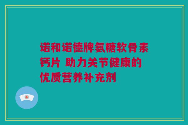 诺和诺德牌氨糖软骨素钙片 助力关节健康的优质营养补充剂